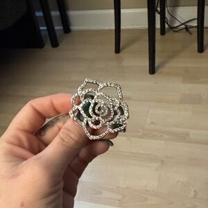 Elegant Silver Floral Pin